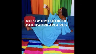 NO SEW DIY COLORFUL PATCHWORK AREA RUG USING DOLLAR TREE BATH MATS!