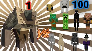 Mutant Husk Vs Minecraft Mobs 1vs100