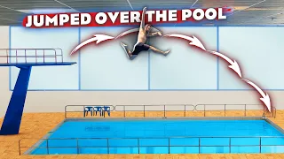 JUMPED OVER THE POOL | challenging 1991 long jump record