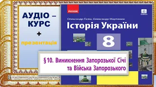 ВИНИКНЕННЯ ЗАПОРОЗЬКОЇ СІЧІ та ВІЙСЬКА ЗАПОРОЗЬКОГО.