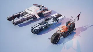 3 Sci-fi  Vehicles for CG Animated Game Movie Adarnia Unreal Engine