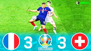 France (4) 3-3 (5) Switzerland - EURO 2020 - Mbappé Misses Penalty - Extended Highlights- [EC] - FHD