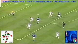 ITALY V CZECHOSLOVAKIA - WORLD CUP 1990 - ROBERTO BAGGIO GOAL - 19TH JUNE - ITALY