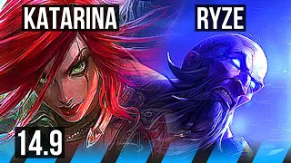 KATARINA vs RYZE (MID) | 1100+ games, Godlike | BR Master | 14.9