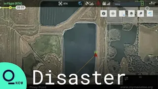 Drone Captures Piney Point Reservoir Leak as Florida Crews Work to Prevent Flood