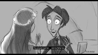 Tim Burton's CORPSE BRIDE - Victor discovers he is still alive - Early Storyboard Animatic