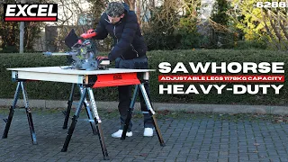 Excel Steel Sawhorse Adjustable Legs | Heavy Duty 1178Kg Capacity | 6288