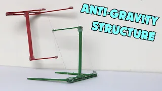 How To Make An Anti-Gravity Structure With Popsicle Sticks - Tensegrity Floating Compression