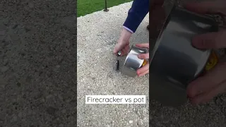 firecracker sends pot FLYING #funnyshorts #firecrackers