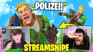 Ich STREAMSNIPE IHN ANONYM bis er POLIZEI ANRUFT, KOMPLETT AUSRASTET und STREAM BEENDET ... Fortnite