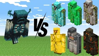 Warden vs All Golems in Minecraft