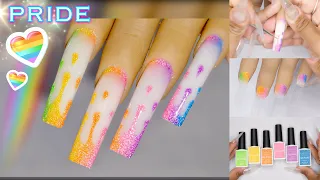 Colorful Drip Nails | Pride 2022 Nail Design | Builder Gel Nails Tutorial