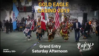 Gold Eagle Casino Powwow 2019 Saturday noon Grand Entry... kicking it off with Walking Buffalo