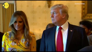 Narendra Modi dines with Donald and Melania Trump at the White House