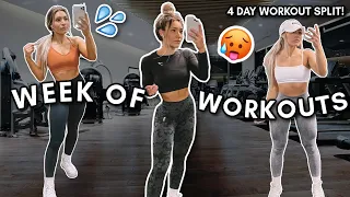 WEEK OF WORKOUTS | My Workout Routine | 4 Day Workout Split | Workouts for Women