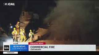 Fire breaks out inside commercial building in Chatsworth