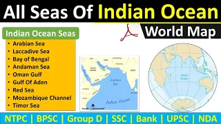 All Important Seas Of Indian Ocean | World Geography Map Gk | Seas Of Indian Ocean With Map |