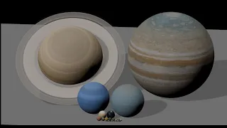 Planets and Moons Size Comparison 3 Dimension