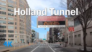 Driving through Holland Tunnel from Canal Street NYC Westbound