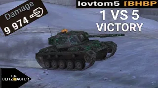 Vickers Light 105 • 9,974 damage • 6 kills • 1 vs 5 • WoT Blitz