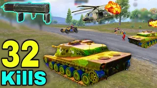 M2O2 vs Tanks | Helicopters vs Tank | 32 Kills Payload 3.0 Gameplay|How To Distroy Tank| PUBG MOBILE