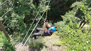 Kurz Via ferrata lezení Český ráj - jak řešit pád z lanového mostu