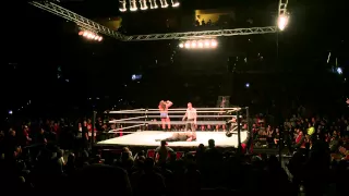 Roman Reigns spears Rusev - WWE Live in Las Vegas (01/17/2015)