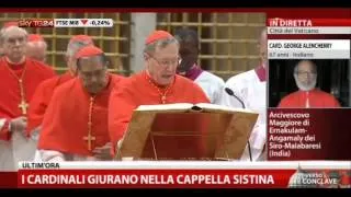 conclave 2013,i cardinali giurano nella cappella sistina ''1parte''