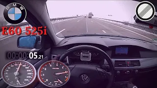 BMW 525i E60 Acceleration Top Speed Autobahn POV Drive