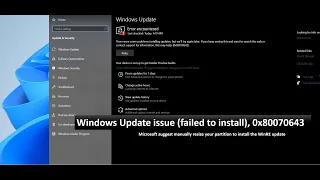 Windows Update Error 0x80070643 (KB5034441 Failed to install)