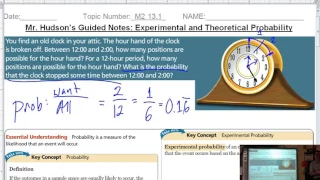 HSM2 - 2.28.17 - 13.1 - Experimental vs Theoretical Probability