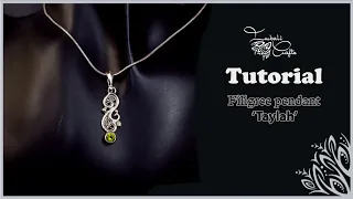 Filigree pendant with gemstone accent - Taylah