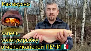 🔥Золотая рыбка в мексиканской ПЕЧИ🔥. С дымком вкуснее😋#печь #форель #мексиканскаяпечь