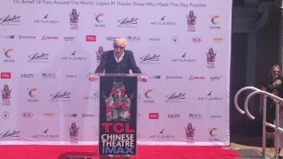 Stan Lee gives speech at handprint and footprint ceremony