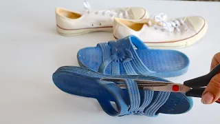 Don't throw away your old flip-flops and sneakers. Turned them into fashionable shoes for spring