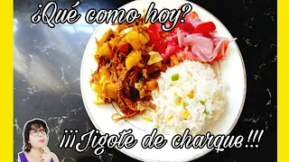 DELICIOSA y sencilla receta: ¡¡jigote de charque con plátano maduro!!😍