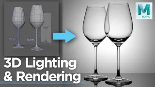 3D Lighting and Rendering Tutorial with Maya Glass Material Arnold - Part 2