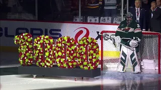 Marc-Andre Fleury is honored for his legendary career