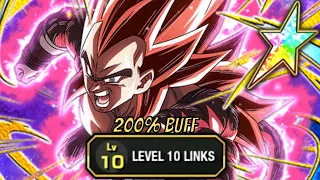 IS HE REALLY MID??? 200% RAINBOWED LEVEL 10 LINKS SS4 LB VEGETA SHOWACSE (DBZ DOKKAN BATTLE)