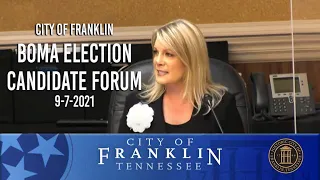 City of Franklin, BOMA Candidate Forum has 9-7-2021