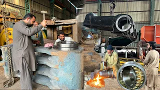 Amazing Bearing Size of Jaw Stone Crusher Machine || Hammer Boring Process in Local Workshop