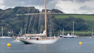 Fife Classic J-Class Yacht Cambria in Falmouth 11th September 2023