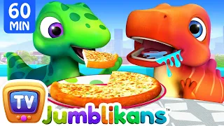 The Yummy Pizza Fractions Song with Jumblikans Dinosaurs + More ChuChuTV Toddler Learning Videos