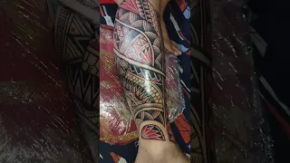 traditional polynasian lower leg wrap around #philippines #pinoy #tattoo #polynesiantattoo