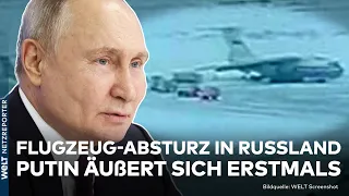KRIEG IN UKRAINE: Erste Reaktion! Wladimir Putin äußert sich zum Flugzeug-Absturz in Russland