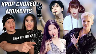 Waleska & Efra react to 'kpop choreography moments that hit the spot' ft Seventeen, New Jeans, BTS