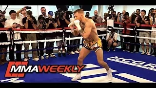 Conor McGregor Shows Off Fancy Footwork Training for Floyd Mayweather