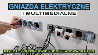 Montaż gniazd elektrycznych i multimedialnych w salonie | Simon 54 Premium