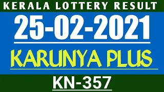 25/02/2021 KARUNYA PLUS KN-357 KERALA LOTTERY RESULT