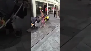 Lady trips over nothing